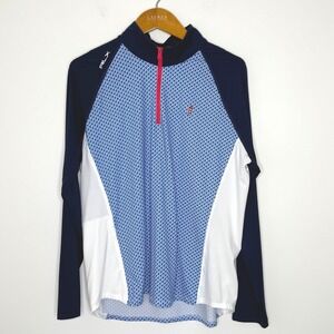 Ralph‎ Lauren RLX golf printed lightweight Airflow 1/4zip long sleeve pullover